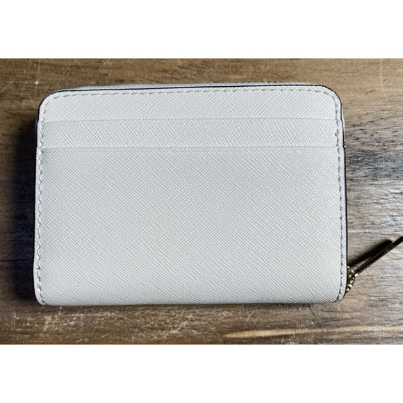 Michael Kors Jet Set Travel Medium Zip Around Card Case Mini Wallet Light Cream - Picture 2 of 5